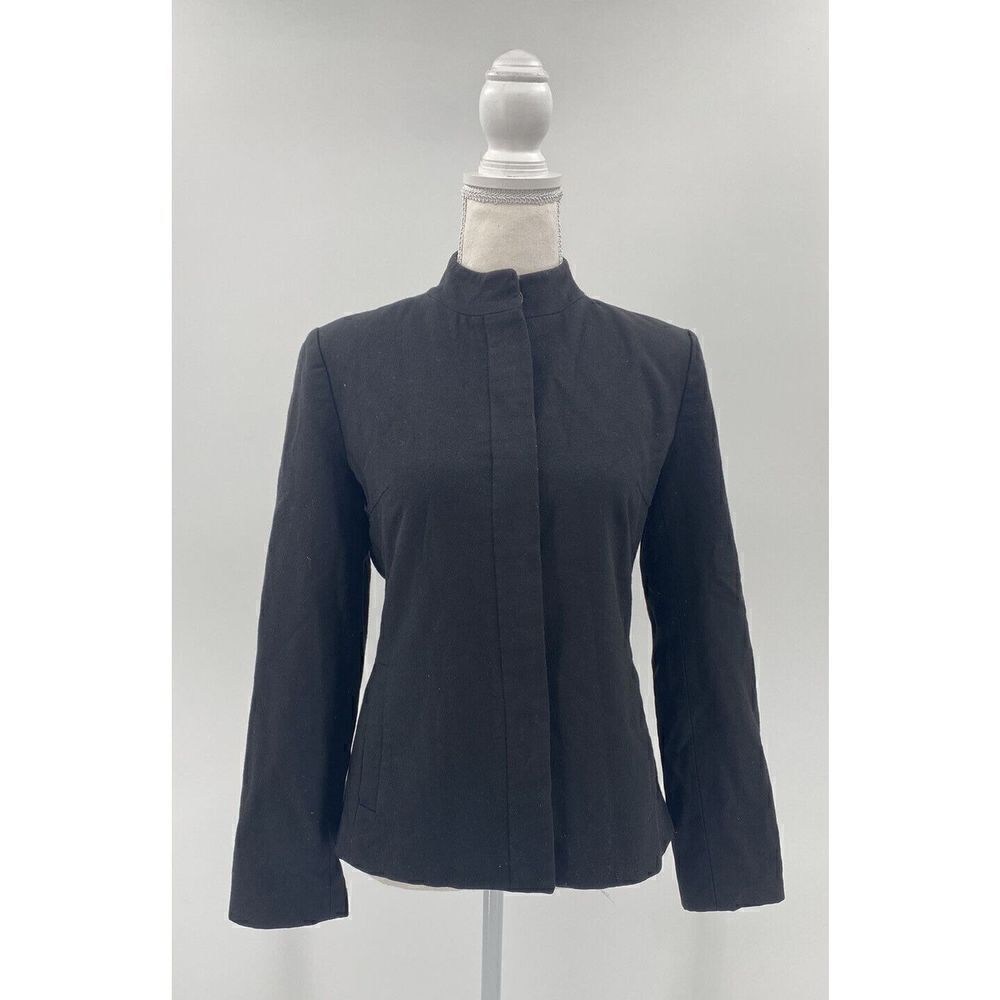 ENC Wool Jacket Black Mock Neck Blazer Women’s Sz Small
